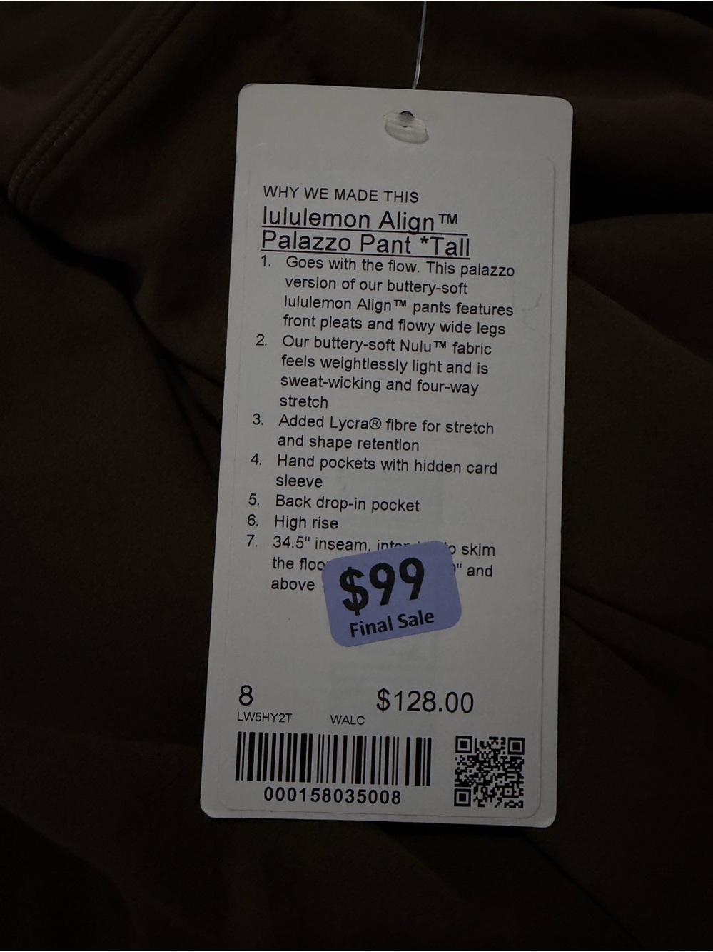 Lululemon - Align Palazzo Pant *Tall - Size 8 - NWT - Picture 4 of 7